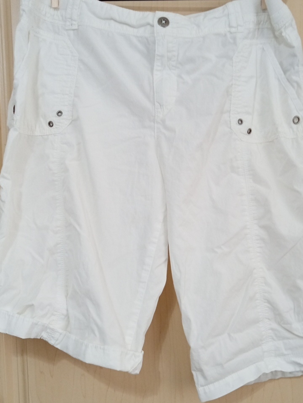 Women's White Cargo Shorts